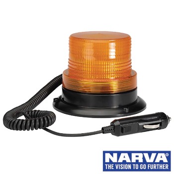 NARVA LED Guardian Quad Flash Strobe/Rotator Light, Magnetic Base - Amber